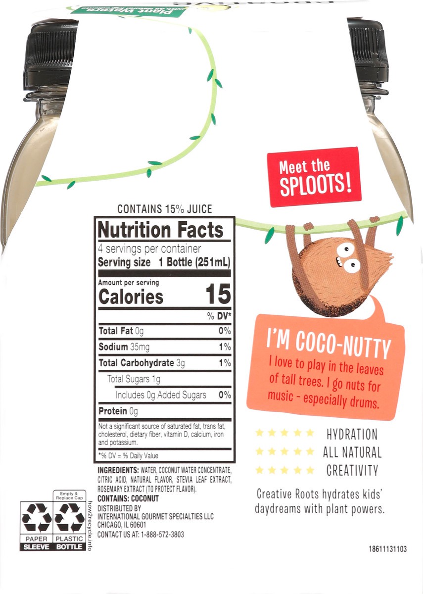 slide 3 of 9, Creative Roots Watermelon Lemonade Naturally Flavored Coconut Water Beverage, 4 ct Pack, 8.5 fl oz Bottles, 4 ct, 8.5 fl oz