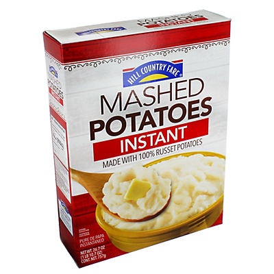 slide 1 of 1, Hill Country Fare Instant Mashed Potatoes, 26.7 oz