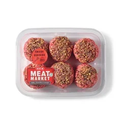 H-E-B Meat Market Seasoned Smash Burger Patties – Garlic Peppercorn