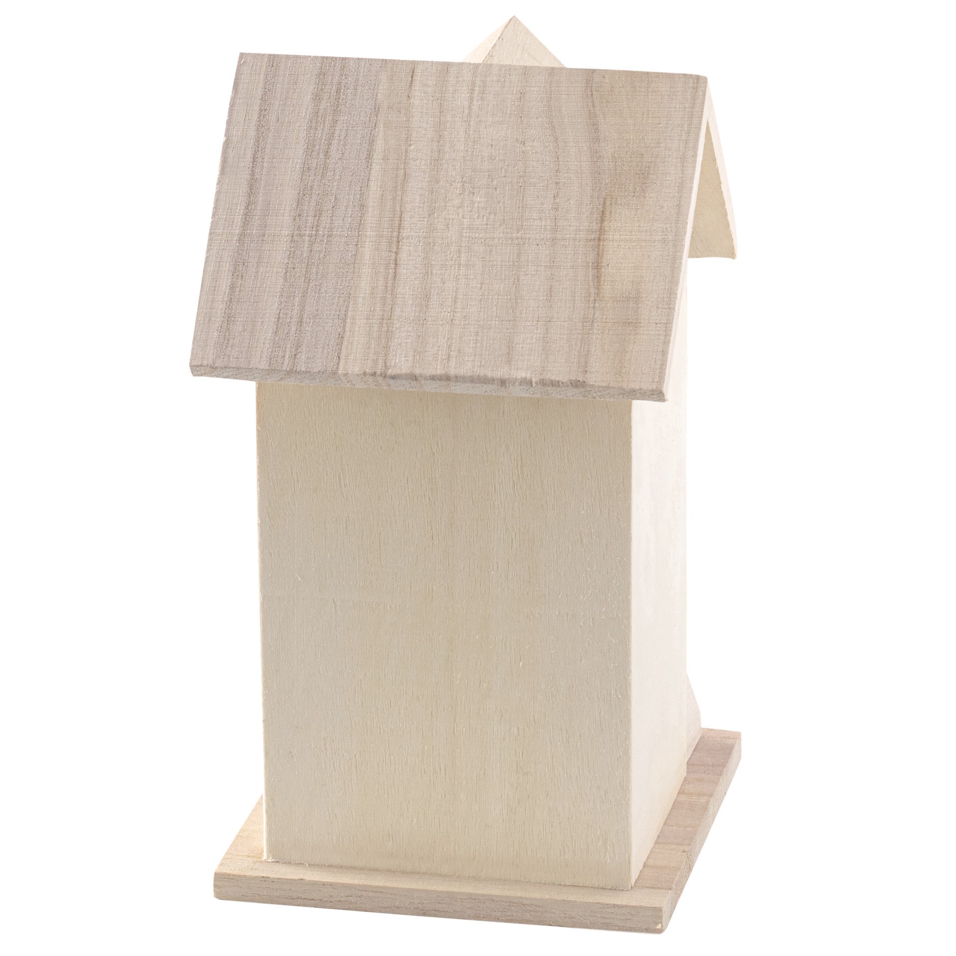 slide 4 of 6, 7.5" Unfinished Wood Townhouse Birdhouse By Make Market, 4.1 in x 4.5 in x 7.4 in