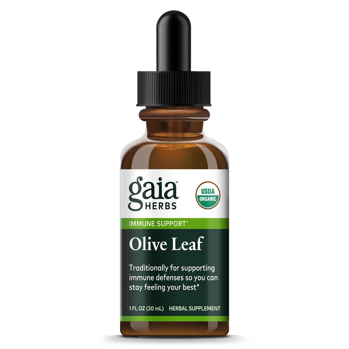 slide 1 of 1, Gaia Herbs Olive Leaf Certified Organic Extract, 1 oz