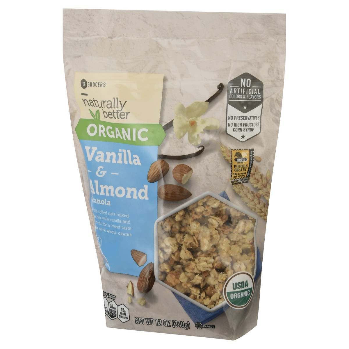 slide 5 of 9, SE Grocers Naturally Better Organic Granola Vanilla & Almond, 12 oz