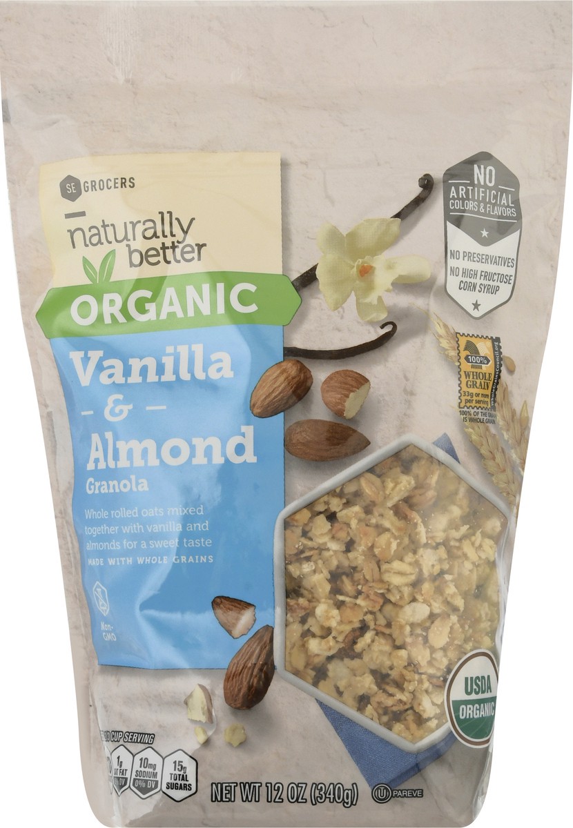 slide 2 of 9, SE Grocers Naturally Better Organic Granola Vanilla & Almond, 12 oz