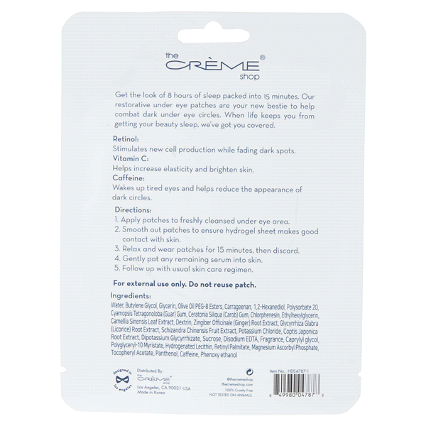 slide 24 of 29, The Crème Shop Restorative Hydrogel Under Eye Patches 0.14 oz, 1 ct