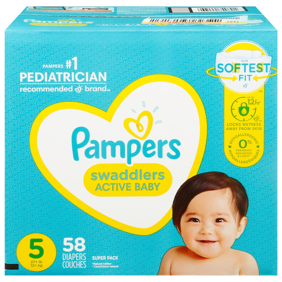 slide 1 of 3, Pampers Swaddlers Active Baby Diapers Super Pack - Size 5 - 58ct, 58 ct