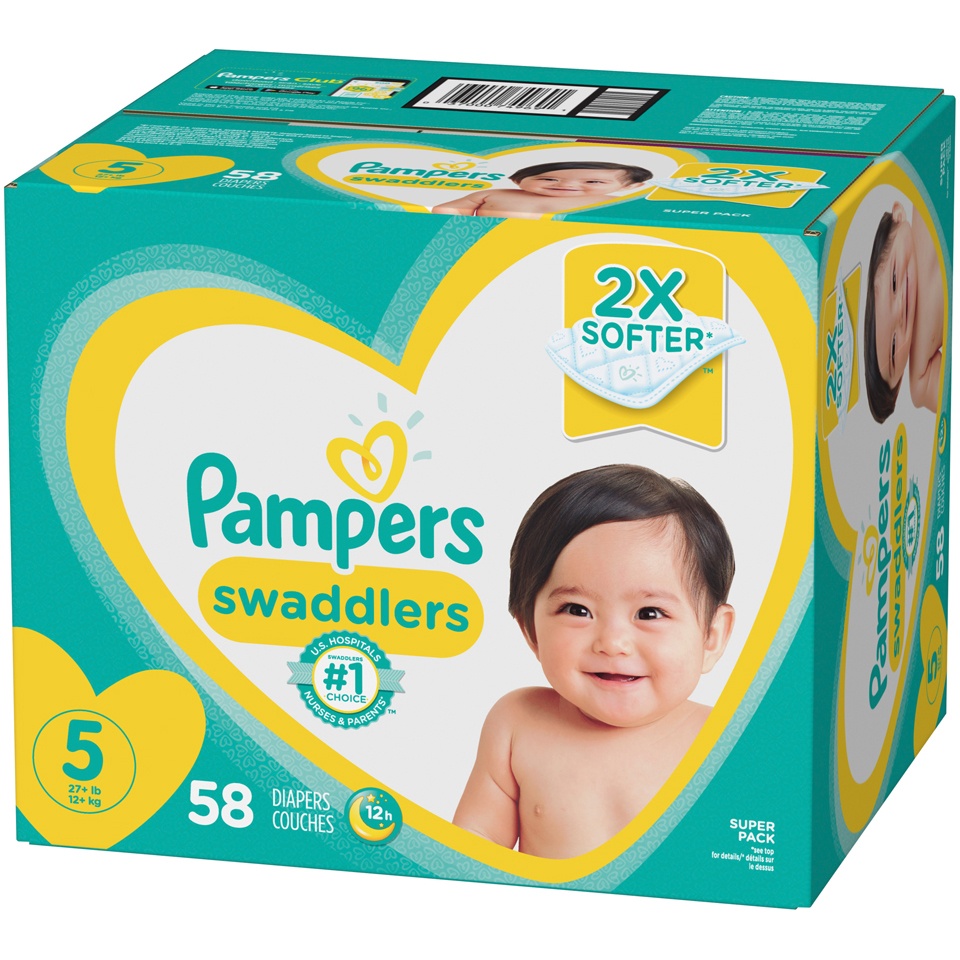 slide 3 of 3, Pampers Swaddlers Size 5 Diapers, 58 ct