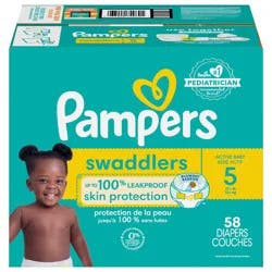 Pampers Swaddlers Active Baby Diapers, Size 5, 58 Count