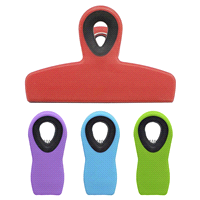 slide 3 of 5, Kolorae Soft Grip Bag Clips, Assorted Colors, 4 ct