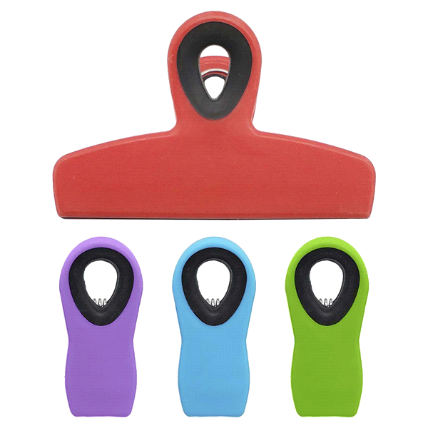 slide 2 of 5, Kolorae Soft Grip Bag Clips, Assorted Colors, 4 ct