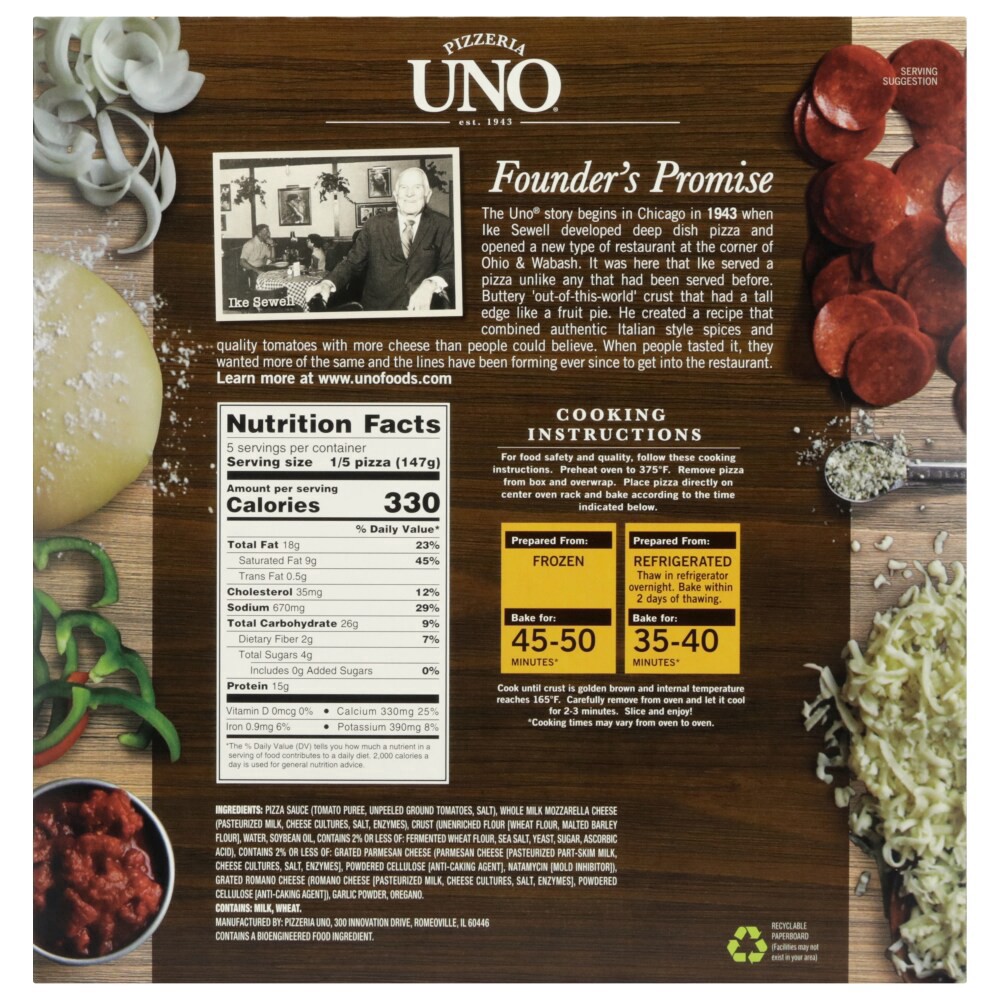 slide 3 of 3, Uno Nine Inch Deep Dish Chicago Style Cheese Pizza, 26 oz