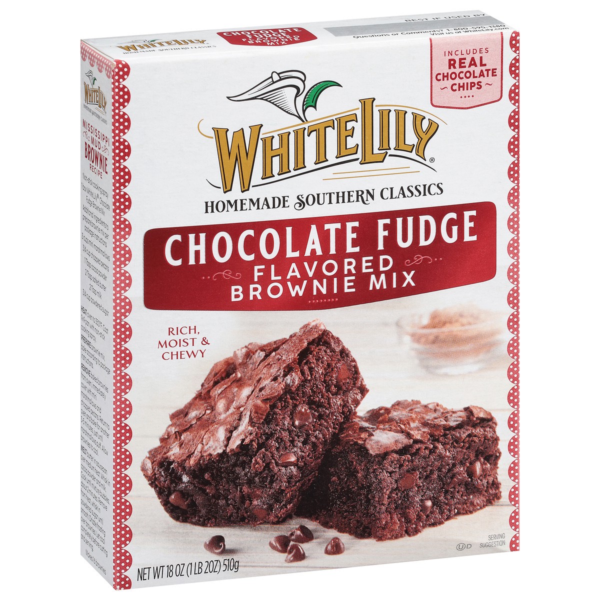slide 7 of 9, White Lily Chocolate Fudge Brownie Mix, 18 Oz Box, 18 oz