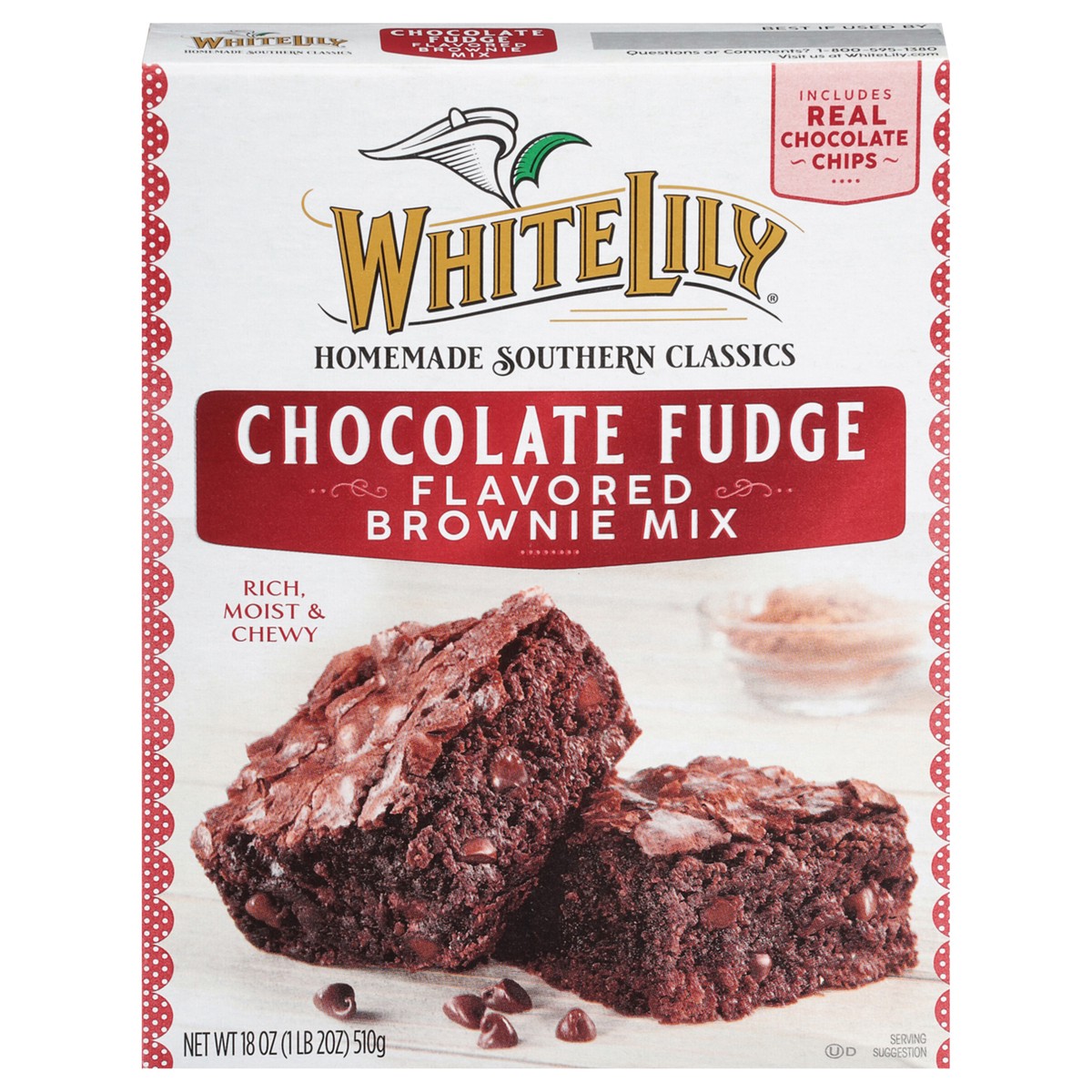 slide 1 of 9, White Lily Chocolate Fudge Brownie Mix, 18 Oz Box, 18 oz