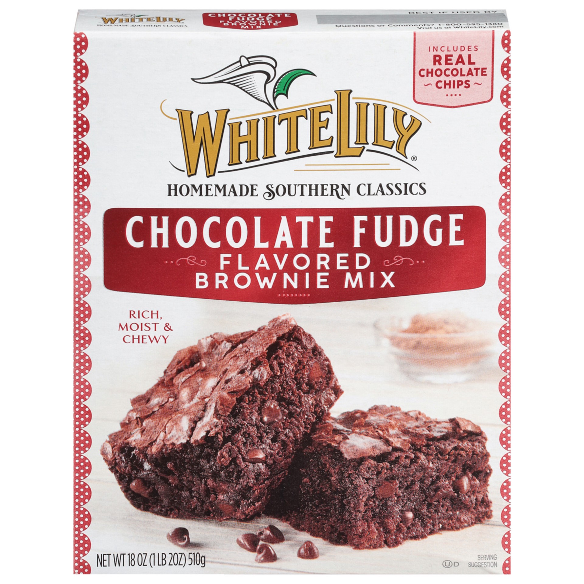 slide 1 of 9, White Lily Chocolate Fudge Brownie Mix, 18 Oz Box, 18 oz