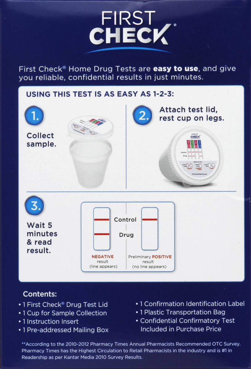 slide 6 of 6, First Check At Home Drug Testing Kit, 1 ct