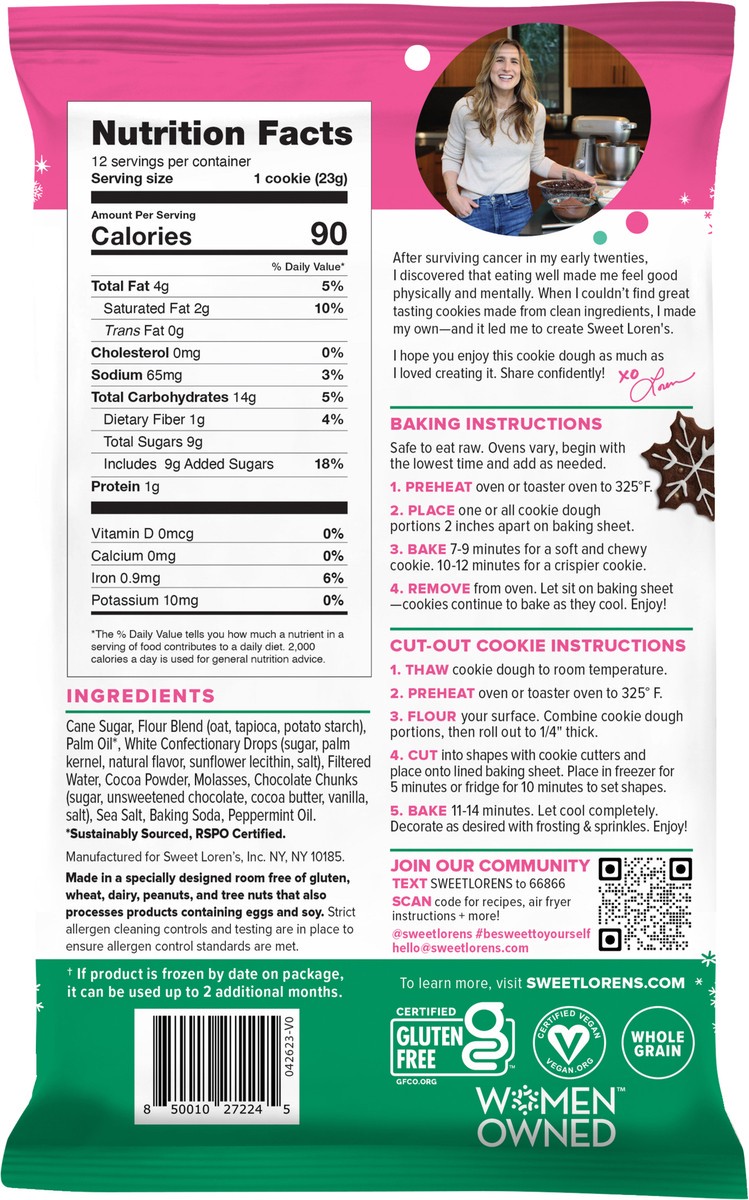 slide 2 of 11, Sweet Loren's Chocolate Mint Cookie Dough 9.6oz, 9.6 oz