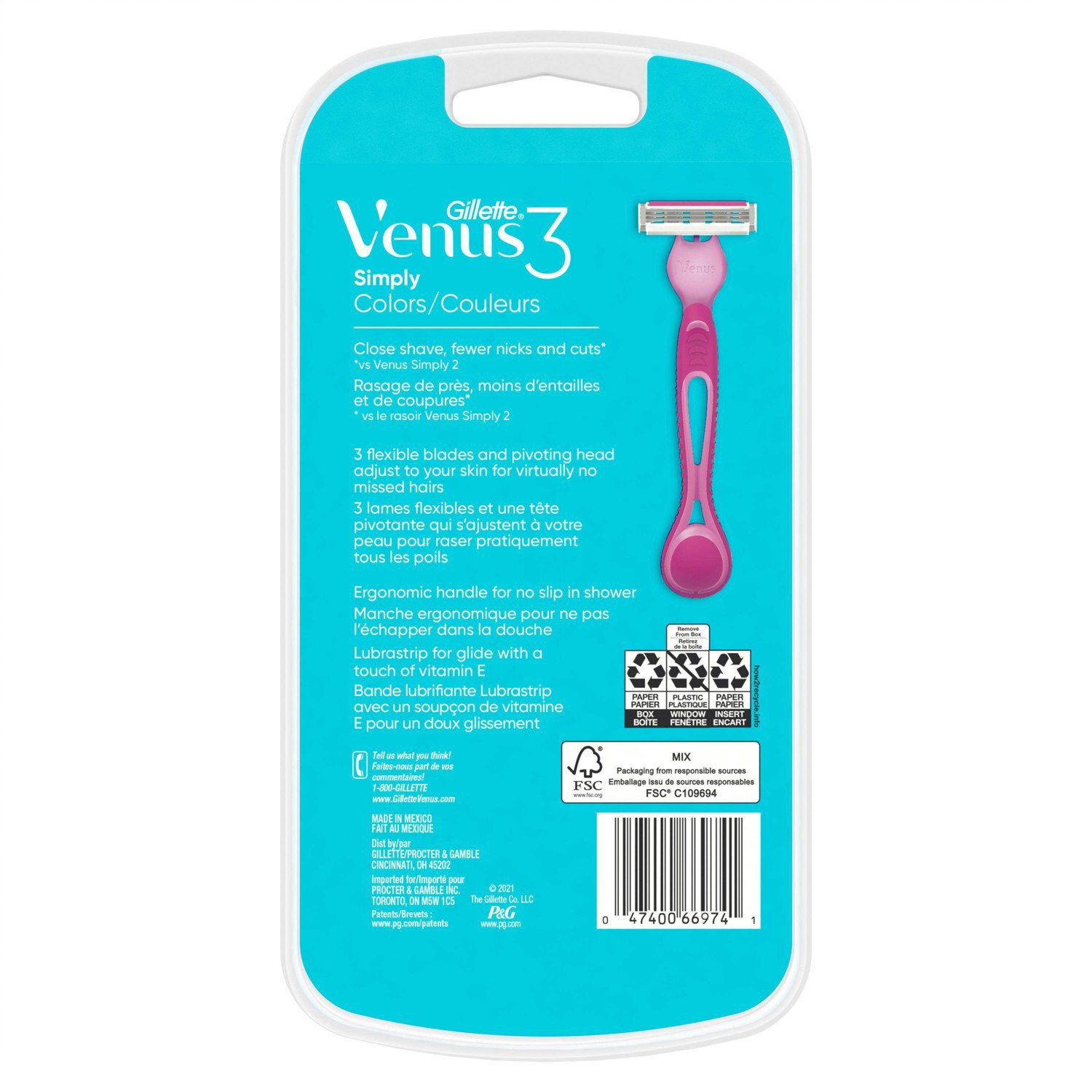 slide 8 of 11, Venus Simply3 Women's Disposable Razors - 8ct, 8 ct