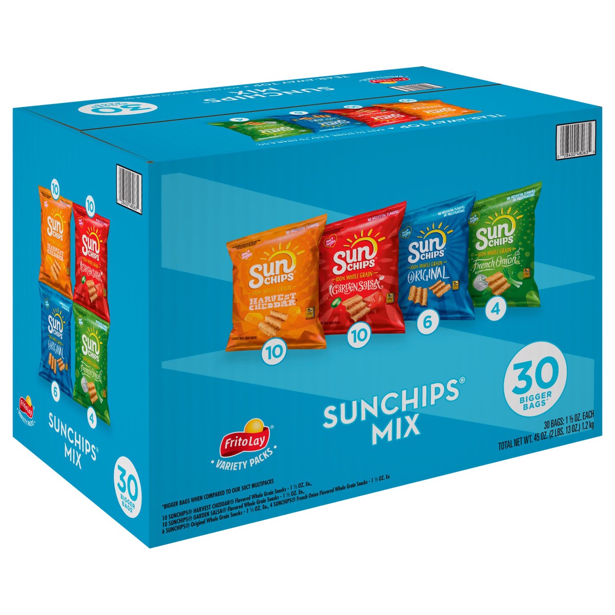 slide 7 of 11, Frito-Lay SunChips Mix Variety Pack - 30 ct, 30 ct