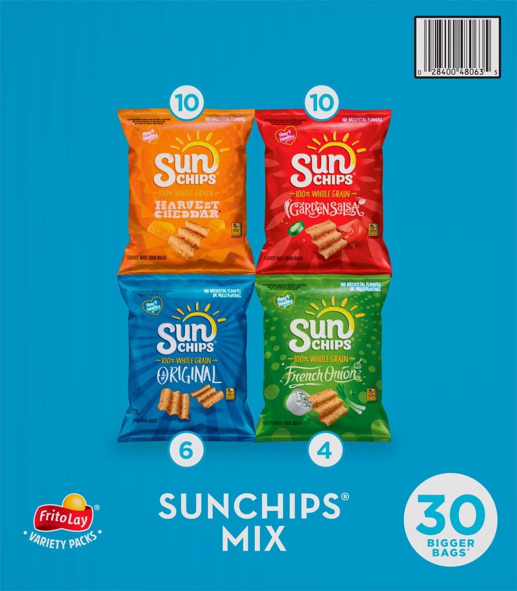 slide 2 of 11, Frito-Lay SunChips Mix Variety Pack - 30 ct, 30 ct