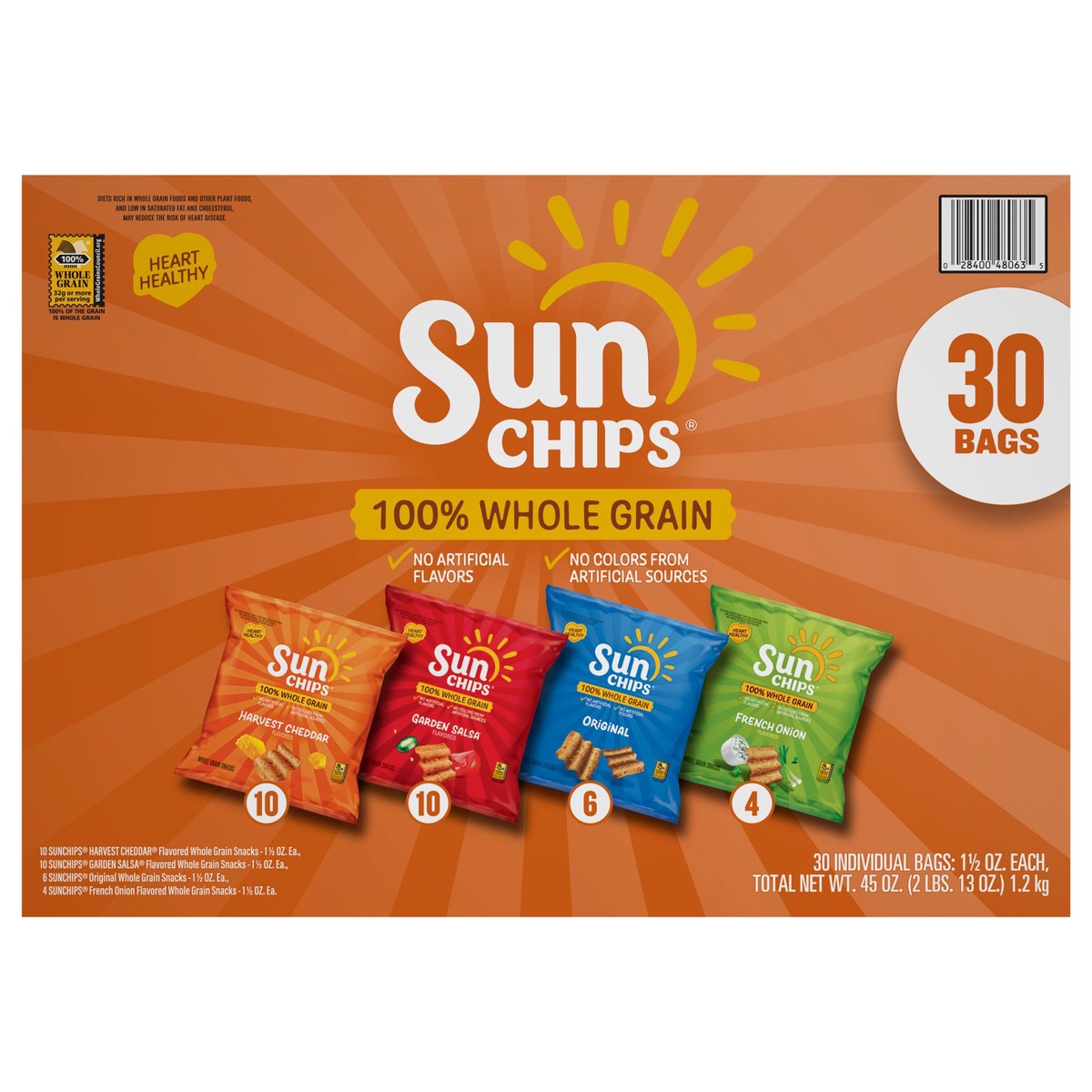 slide 1 of 11, Frito-Lay SunChips Mix Variety Pack - 30 ct, 30 ct