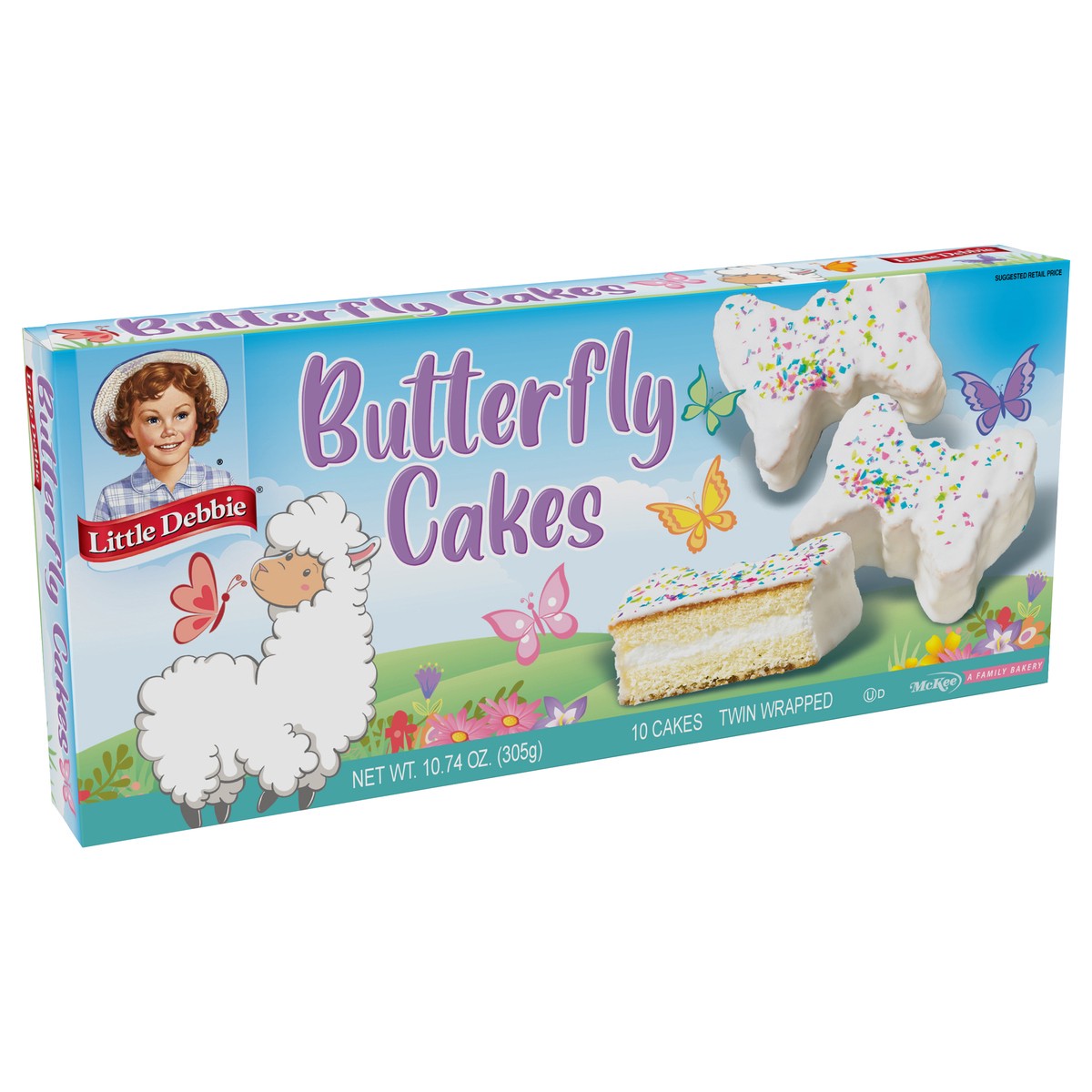 slide 2 of 9, Little Debbie Snack Cakes, Little Debbie Family Pack Butterfly Cakes (vanilla), 10.74 oz