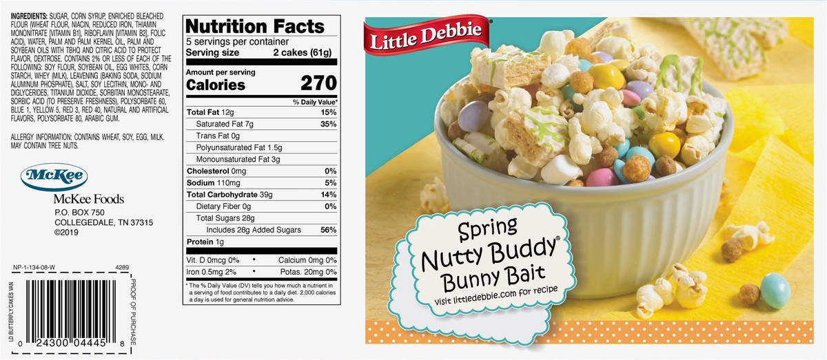 slide 3 of 9, Little Debbie Snack Cakes, Little Debbie Family Pack Butterfly Cakes (vanilla), 10.74 oz