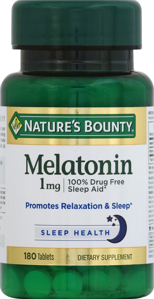 slide 5 of 5, Nature's Bounty Melatonin Tablets 90+, 1mg, 90 ct