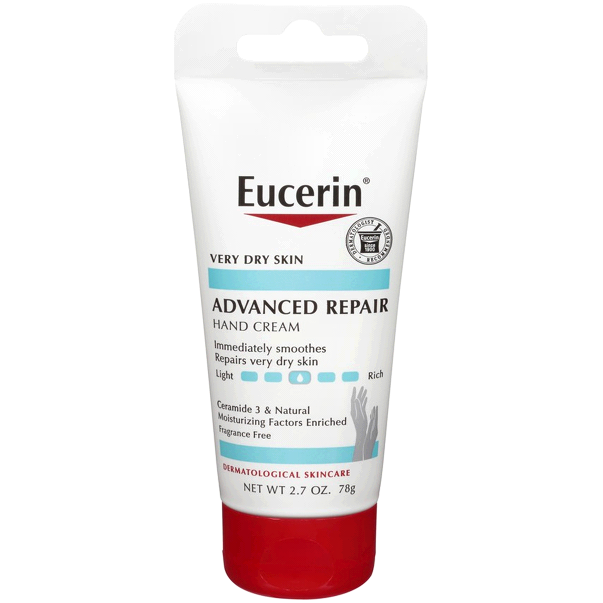 slide 1 of 7, Eucerin Advanced Repair Light Feel Hand Creme, 2.7 oz