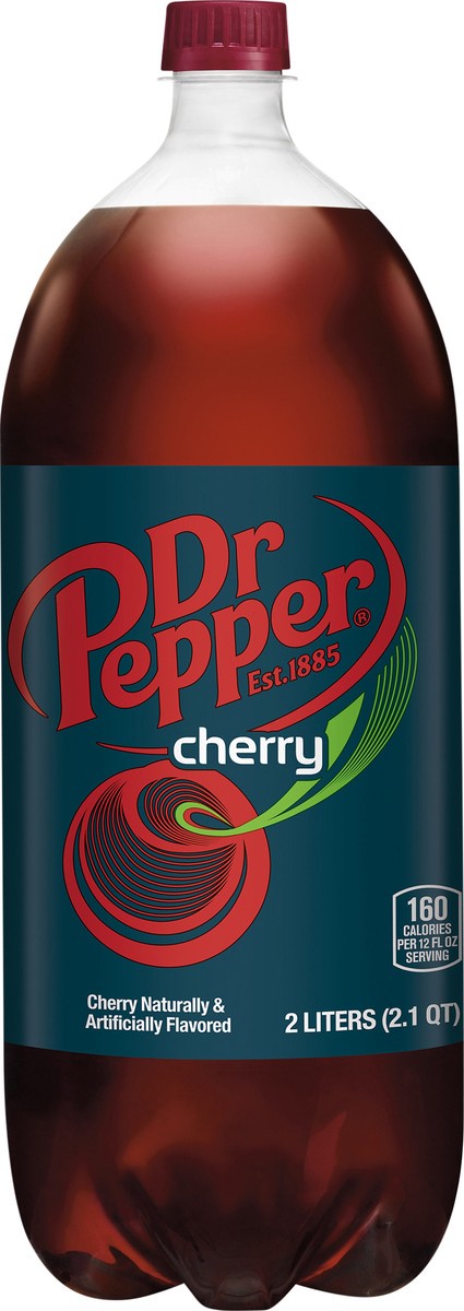 slide 4 of 7, Dr Pepper Cherry Soda bottle, 2 liter