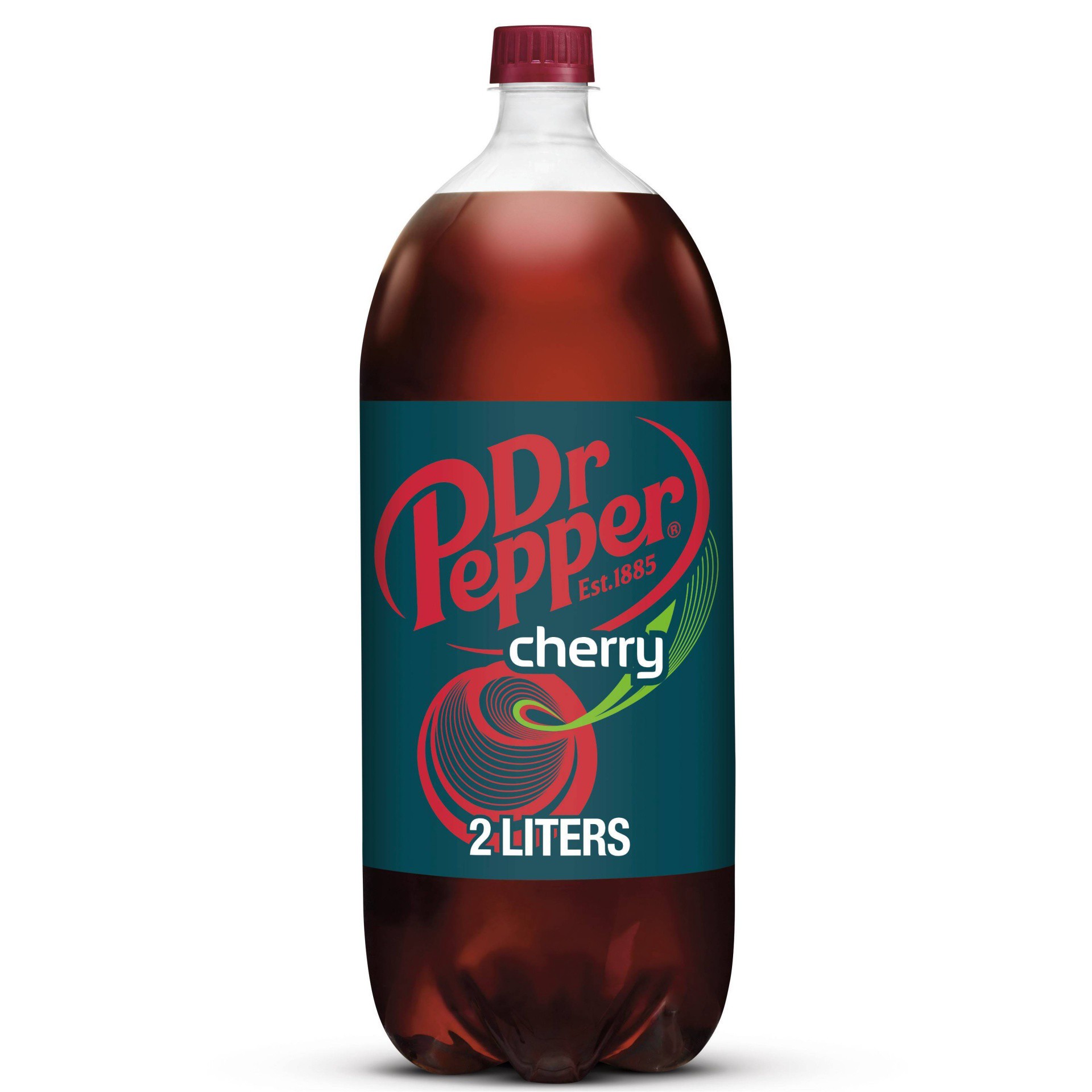 slide 1 of 7, Dr Pepper Cherry Soda bottle, 2 liter