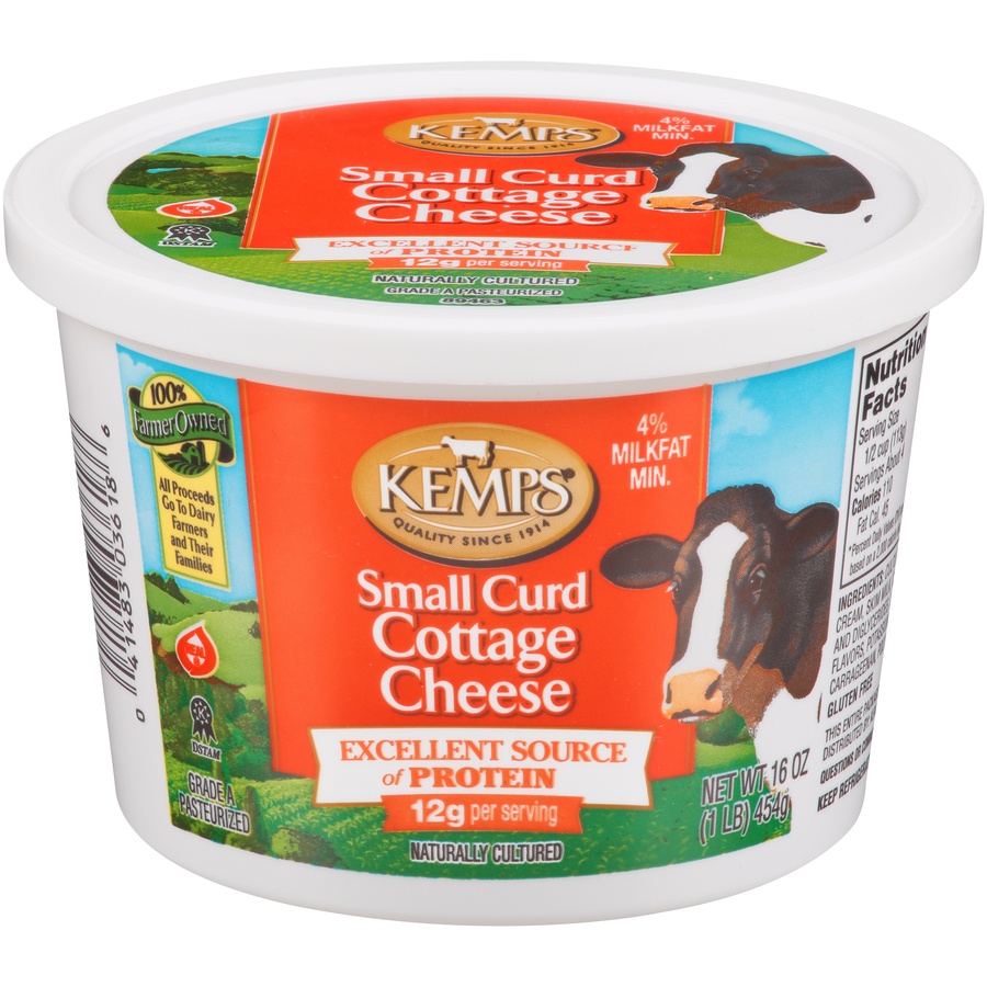 slide 1 of 1, Kemps Small Curd 4% Cottage Cheese, 16 oz