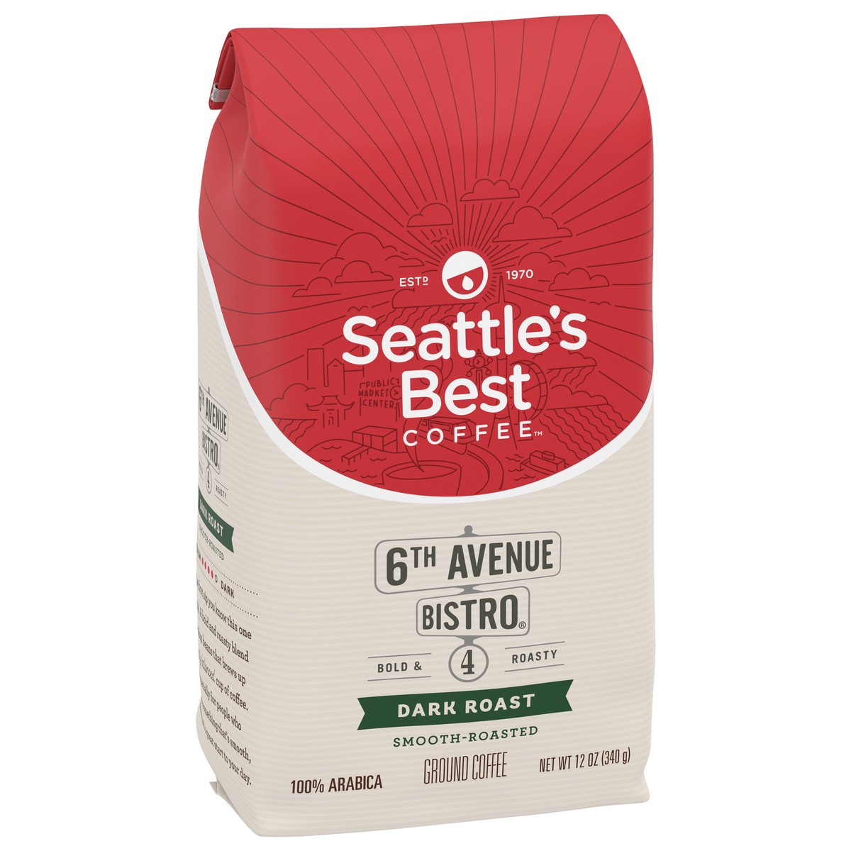 slide 2 of 9, Seattle's Best Coffee 6th Avenue Bistro Dark Roast Ground Coffee, 12 oz