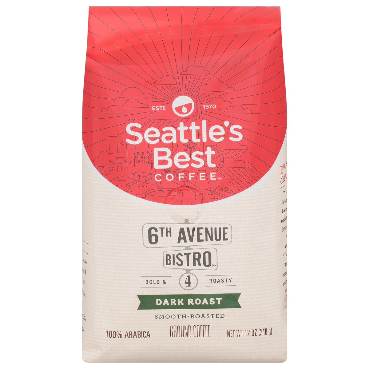 slide 1 of 7, Seattle's Best Coffee 6th Avenue Bistro Dark Roast Ground Coffee, 12 oz