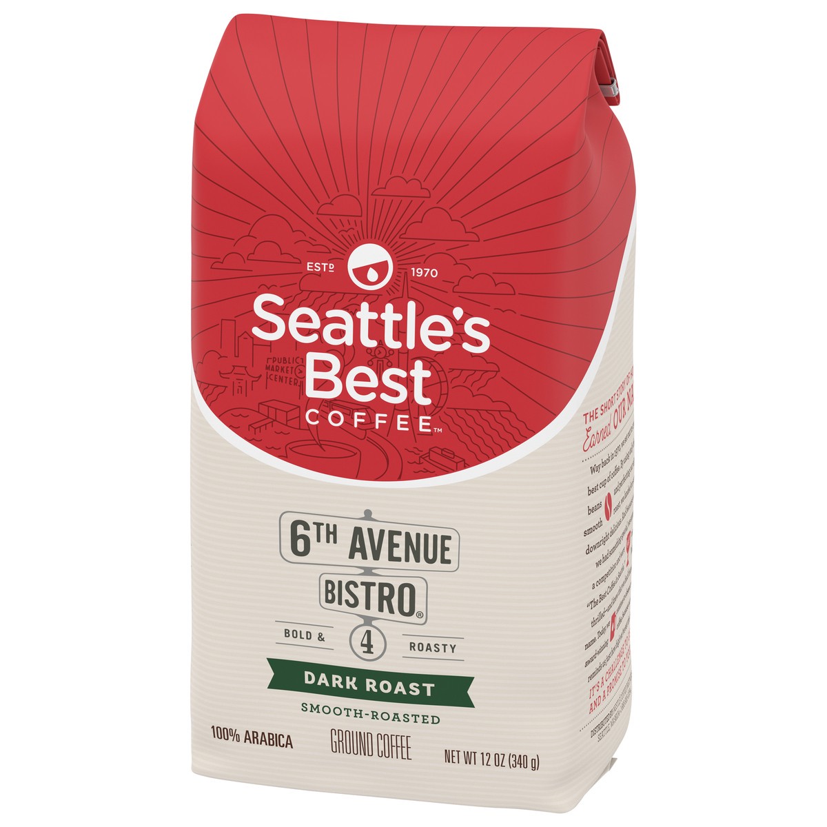 slide 3 of 9, Seattle's Best Coffee 6th Avenue Bistro Dark Roast Ground Coffee, 12 oz