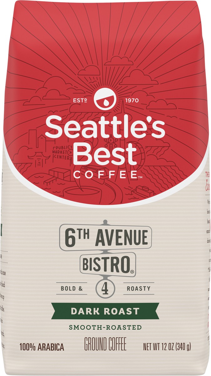 slide 6 of 9, Seattle's Best Coffee 6th Avenue Bistro Dark Roast Ground Coffee, 12 oz