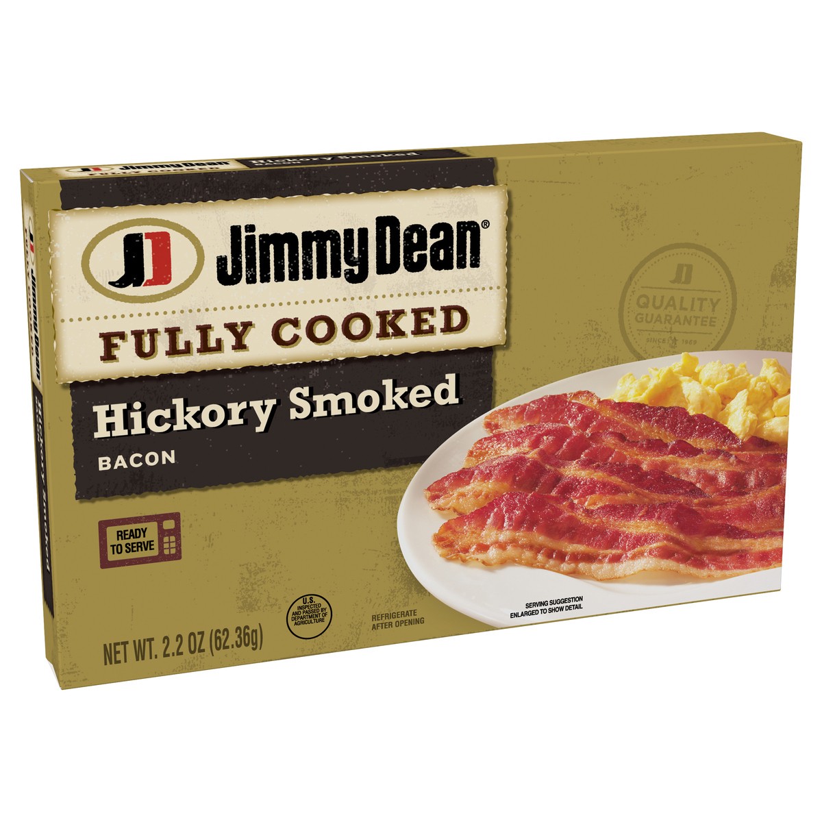 slide 2 of 8, Jimmy Dean Hickory Smoked Bacon, 2.2 oz, 62.37 g