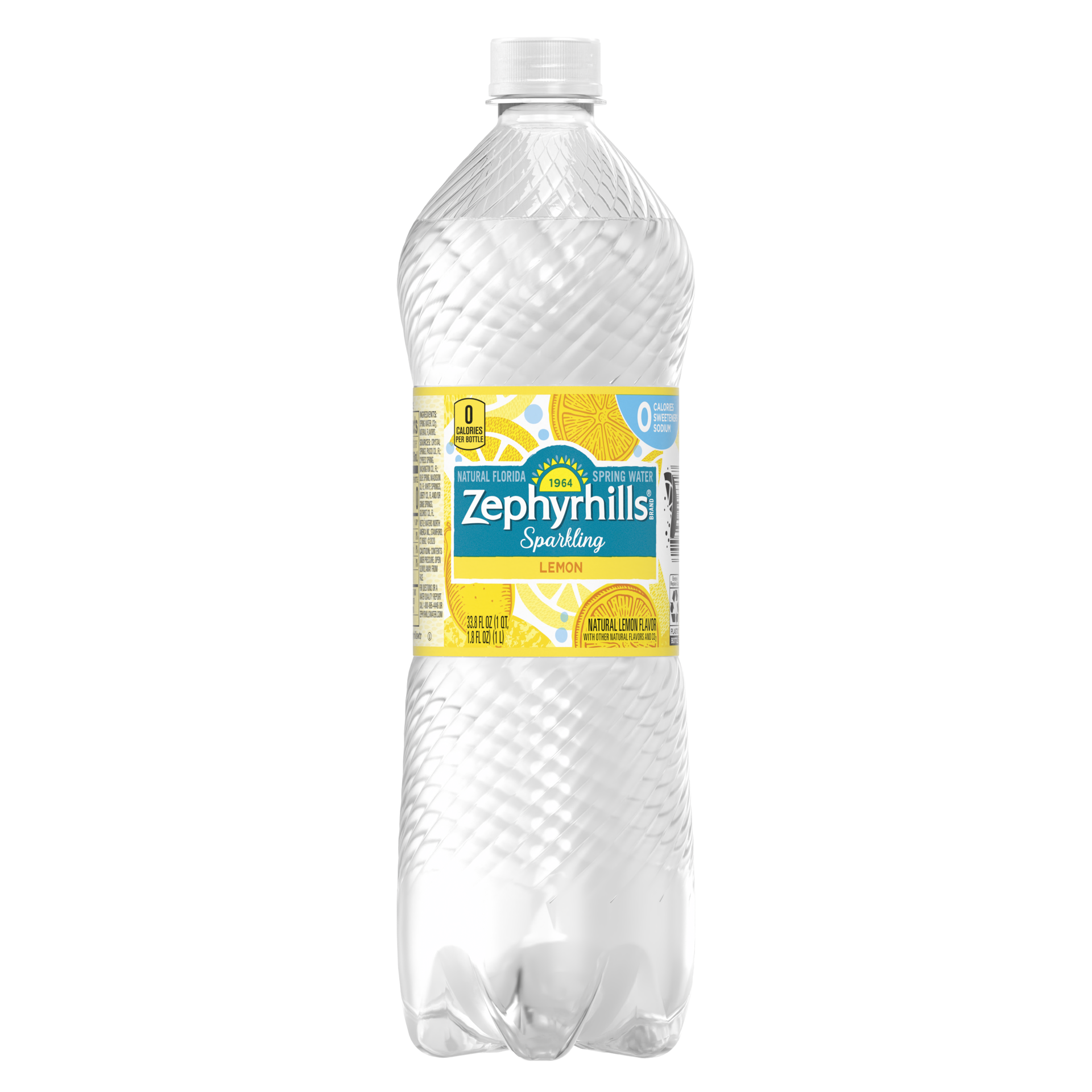 slide 2 of 4, Zephyrhills Sparkling Water, Lively Lemon, 33.8 oz. Bottle, 33.8 oz