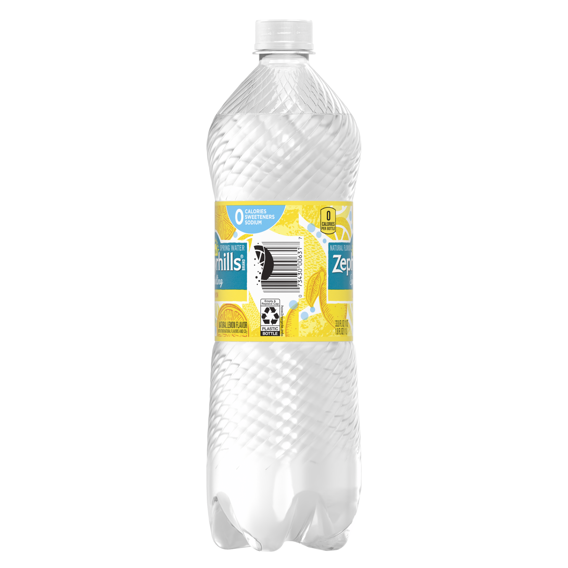 slide 4 of 4, Zephyrhills Sparkling Water, Lively Lemon, 33.8 oz. Bottle, 33.8 oz