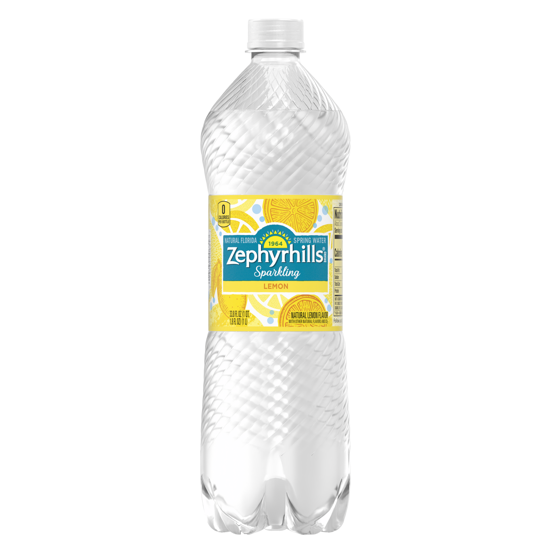 slide 1 of 4, Zephyrhills Sparkling Water, Lively Lemon, 33.8 oz. Bottle, 33.8 oz