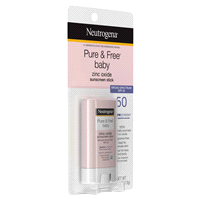 slide 11 of 21, Neutrogena Pure & Free Baby Mineral Sunscreen Stick with Broad Spectrum SPF 50 & Zinc Oxide, Water-Resistant, Hypoallergenic, Paraben-, Dye- & PABA-Free Baby Face & Body Sunscreen, 0.47 oz