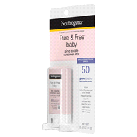 slide 13 of 21, Neutrogena Pure & Free Baby Mineral Sunscreen Stick with Broad Spectrum SPF 50 & Zinc Oxide, Water-Resistant, Hypoallergenic, Paraben-, Dye- & PABA-Free Baby Face & Body Sunscreen, 0.47 oz