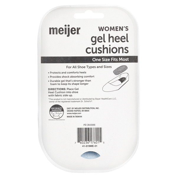 slide 4 of 5, Meijer Gel Heel Cushions - Women's, 1 Pair, 1 CT      