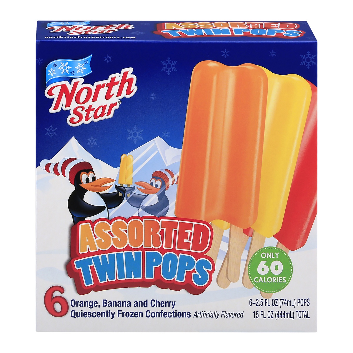 slide 1 of 1, North Star Twin Pops Assorted Flavors, 6 ct