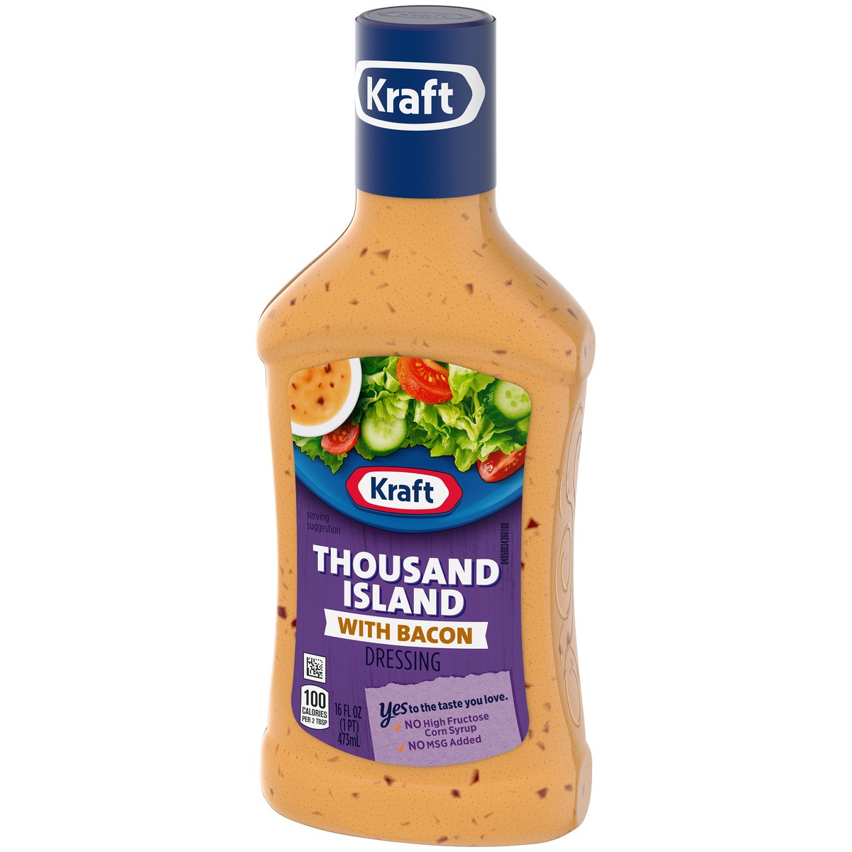 slide 2 of 9, Kraft Thousand Island Salad Dressing with Bacon, 16 fl oz Bottle, 16 fl oz