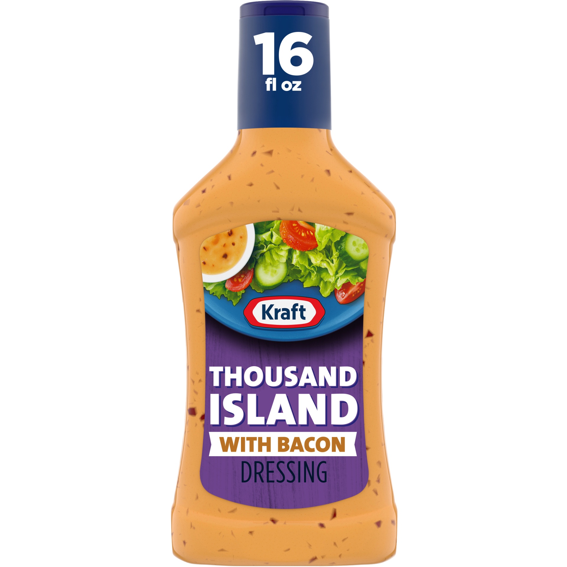 slide 1 of 12, Kraft Thousand Island Salad Dressing with Bacon Bottle, 16 fl oz