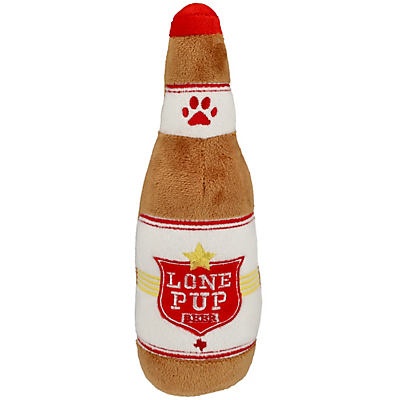 slide 1 of 1, Woof and Whiskers Lone Pup Beer Plush Dog Toy, 1 ct