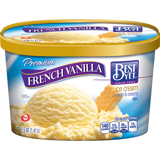 slide 1 of 1, Best Yet French Vanilla Ice Cream, 48 fl oz