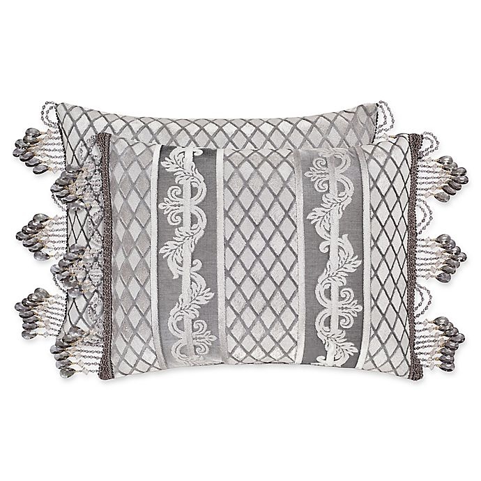 slide 1 of 2, J. Queen New York Bel Air Boudoir Throw Pillow - Silver, 1 ct