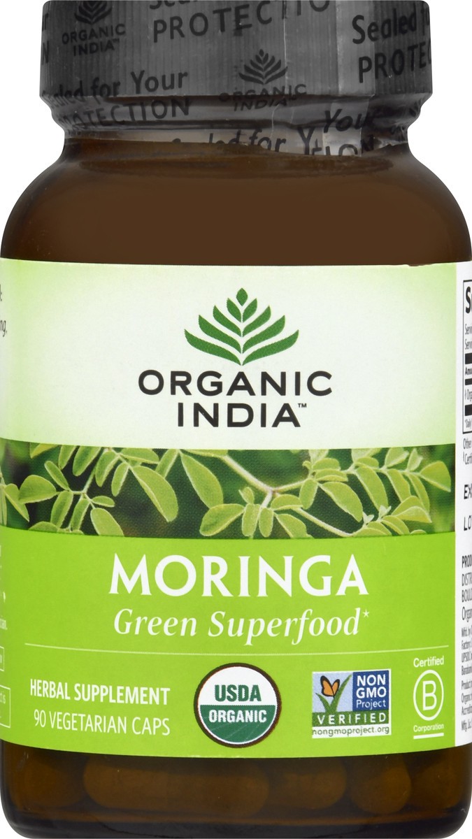 slide 9 of 9, Organic India Vegetarian Caps Moringa 90 ea, 90 ct