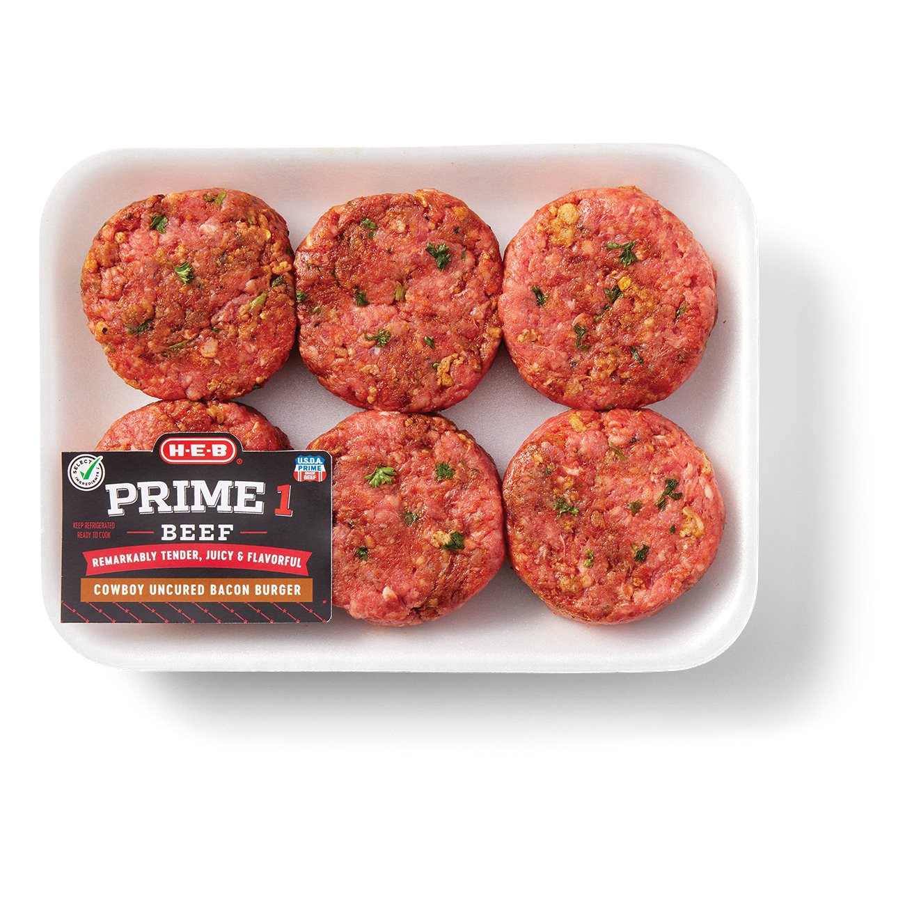 slide 1 of 1, H-E-B Prime 1 Cowboy Beef Sliders, 1 ct