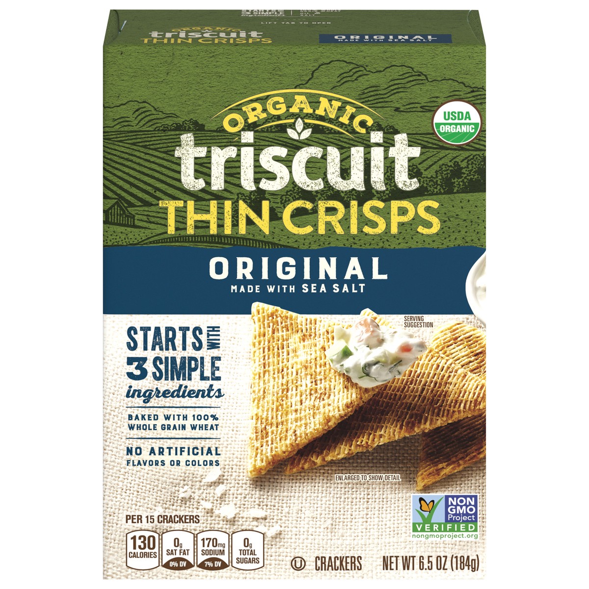 slide 1 of 9, Triscuit Organic Original Thin Crisps, 6.5 oz